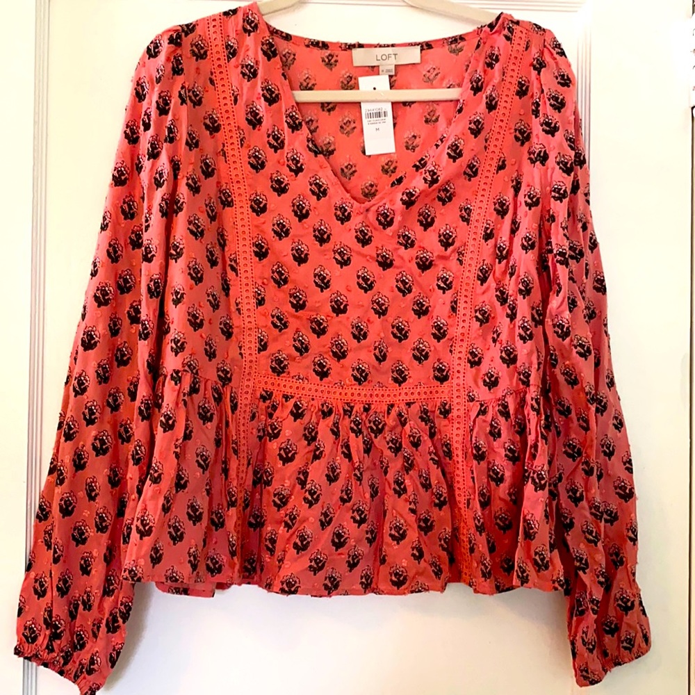 Loft Blossom Peplum Blouse - Ballet Blush Medium